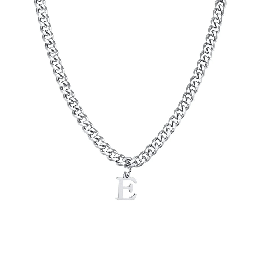 Collier homme avec pendentif personnalisé initiale  e