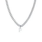 Collier homme avec pendentif personnalisé initiale  f