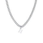 Collier homme avec pendentif personnalisé initiale  h