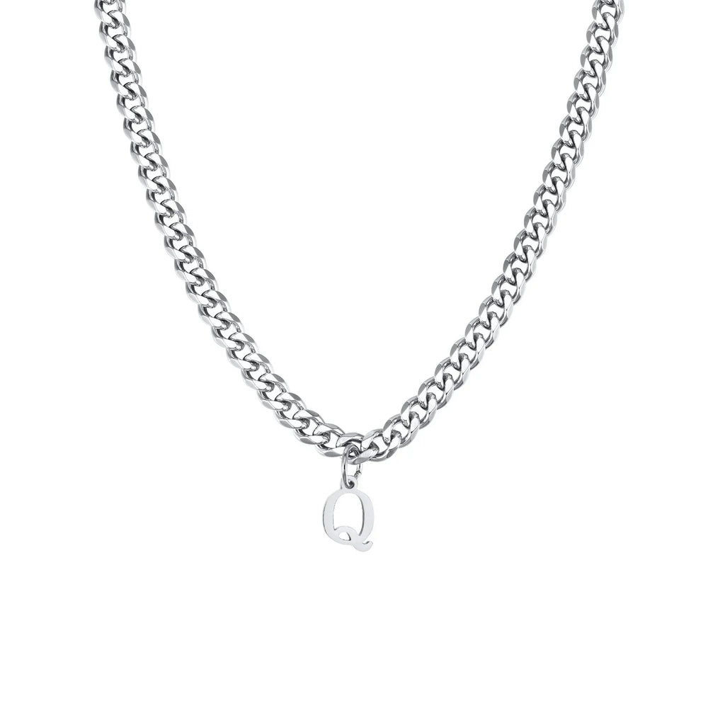 Collier homme avec pendentif personnalisé initiale  q