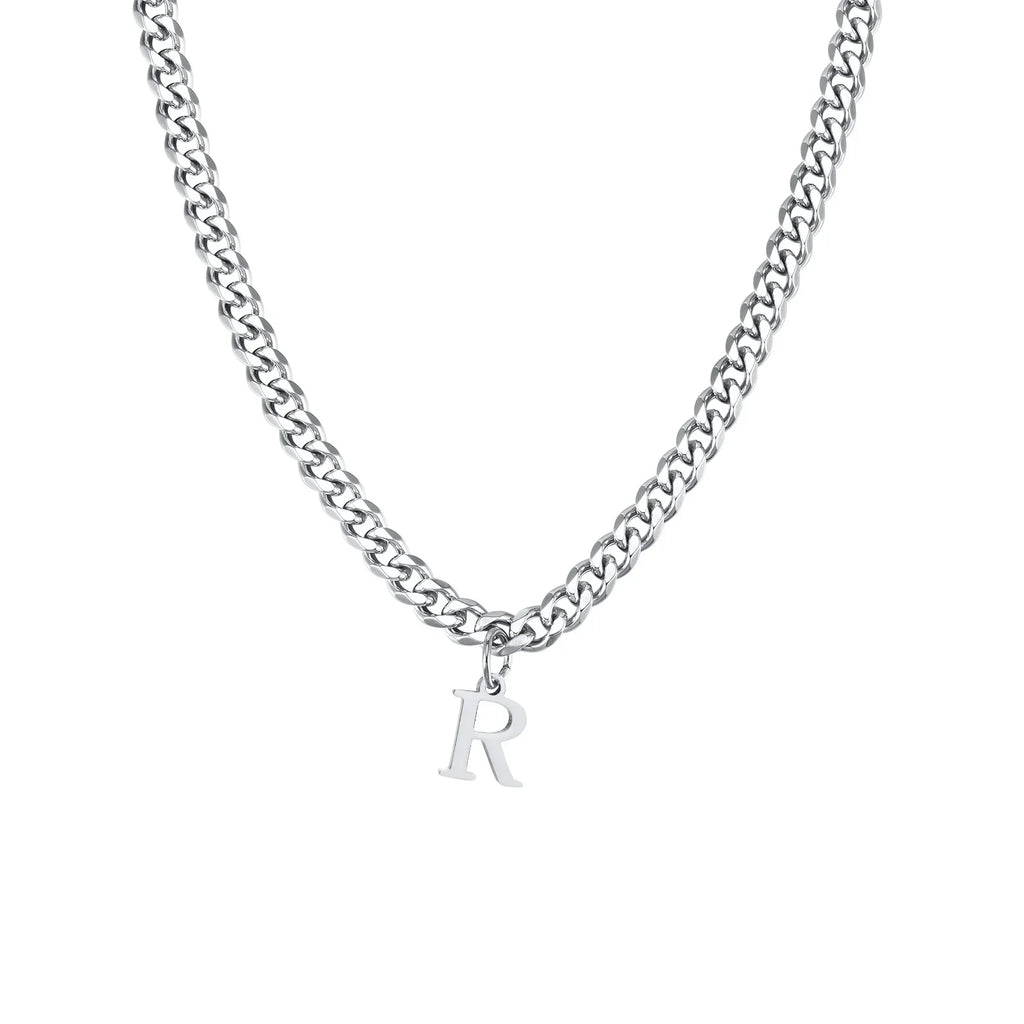 Collier homme avec pendentif personnalisé initiale  r