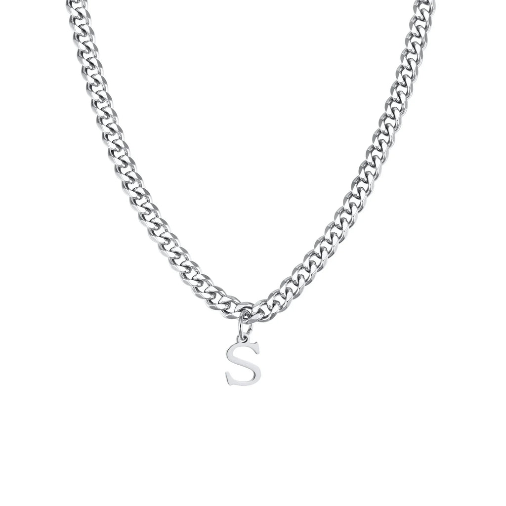 Collier homme avec pendentif personnalisé initiale  s