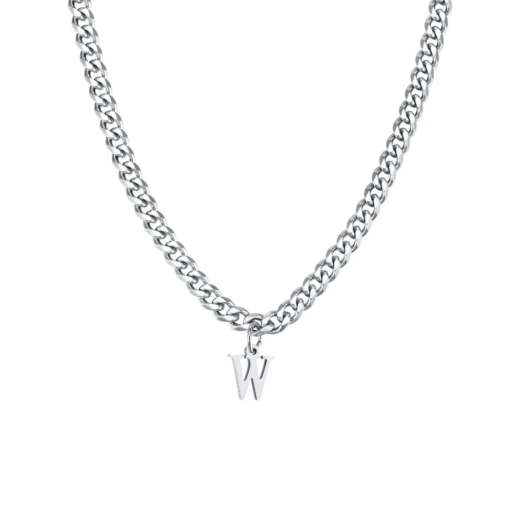 Collier homme avec pendentif personnalisé initiale  w