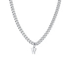 Collier homme avec pendentif personnalisé initiale  w