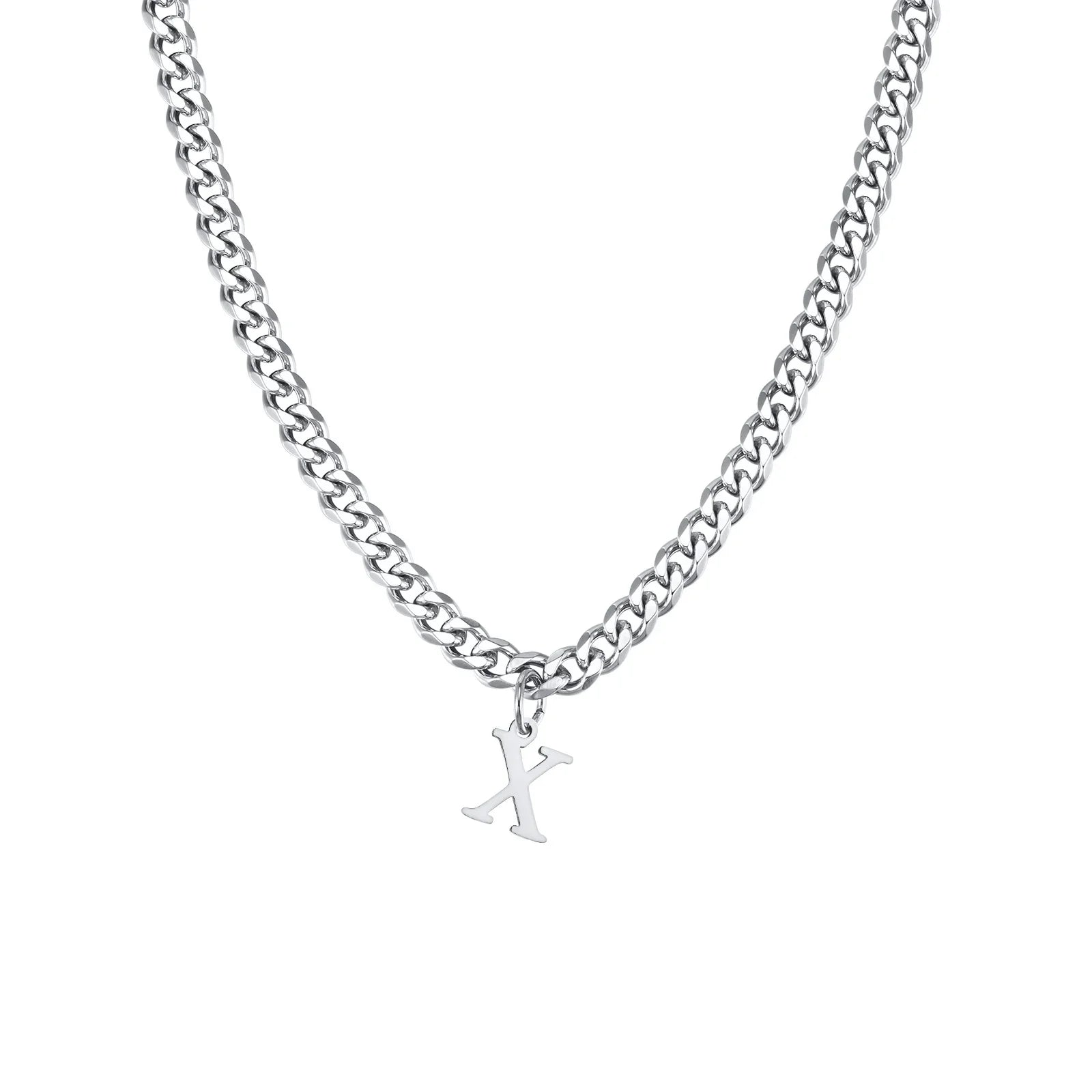 Collier homme avec pendentif personnalisé initiale  x