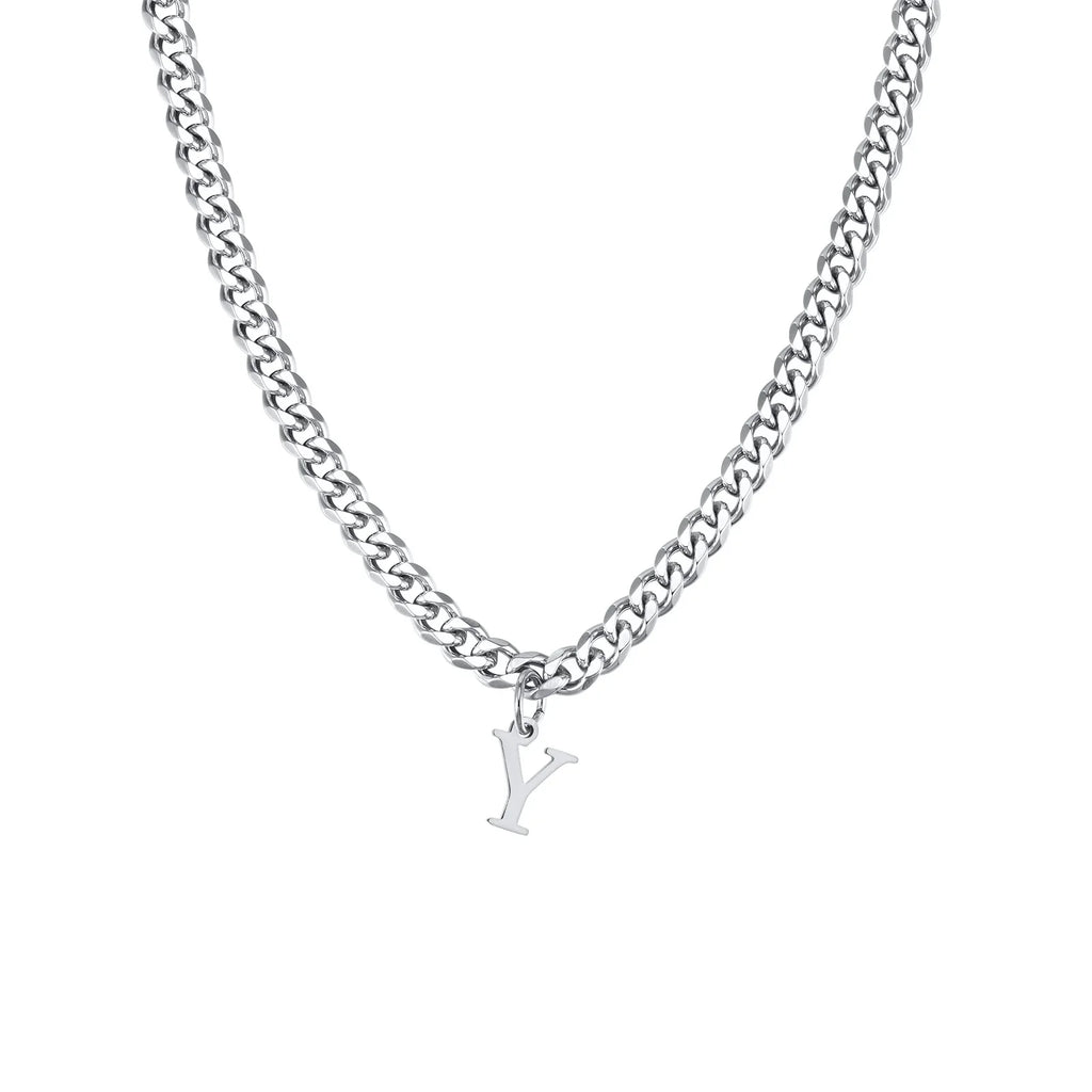 Collier homme avec pendentif personnalisé initiale  y