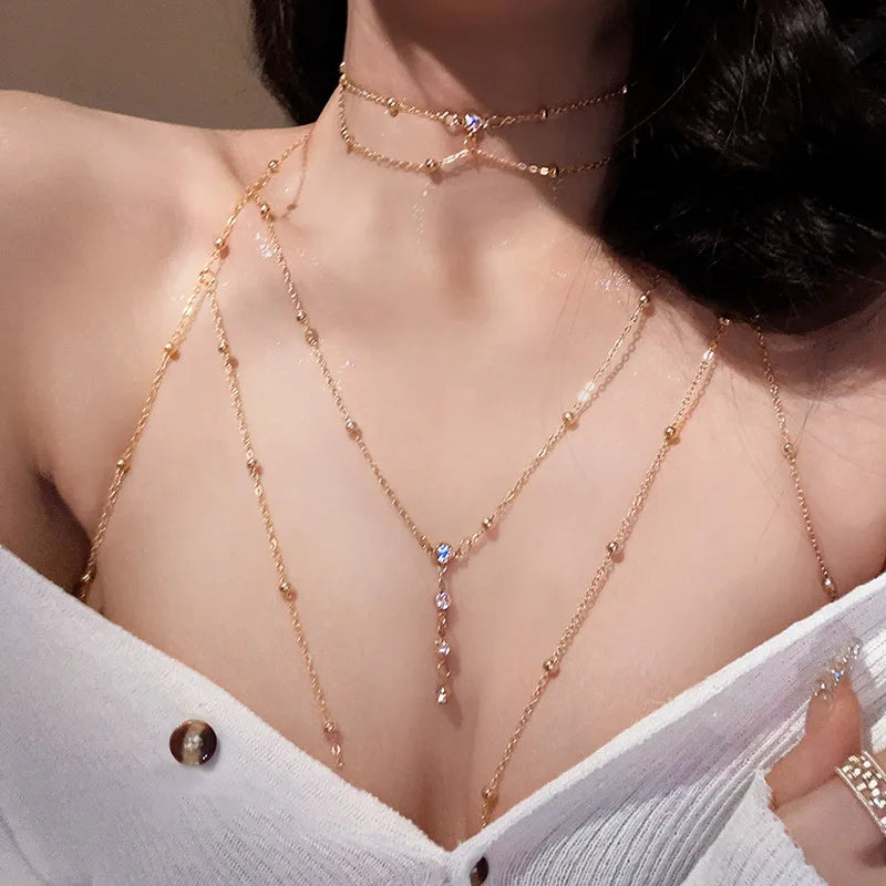 Neckline Chain Necklace Women Jewelry Neckline Bust