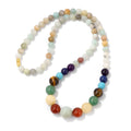 Collier de Protection avec Pendentif en Pierres 7 Chakras amazonite