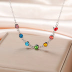 Collier de Protection avec Pendentif en Pierres 7 Chakras pour Femme argent