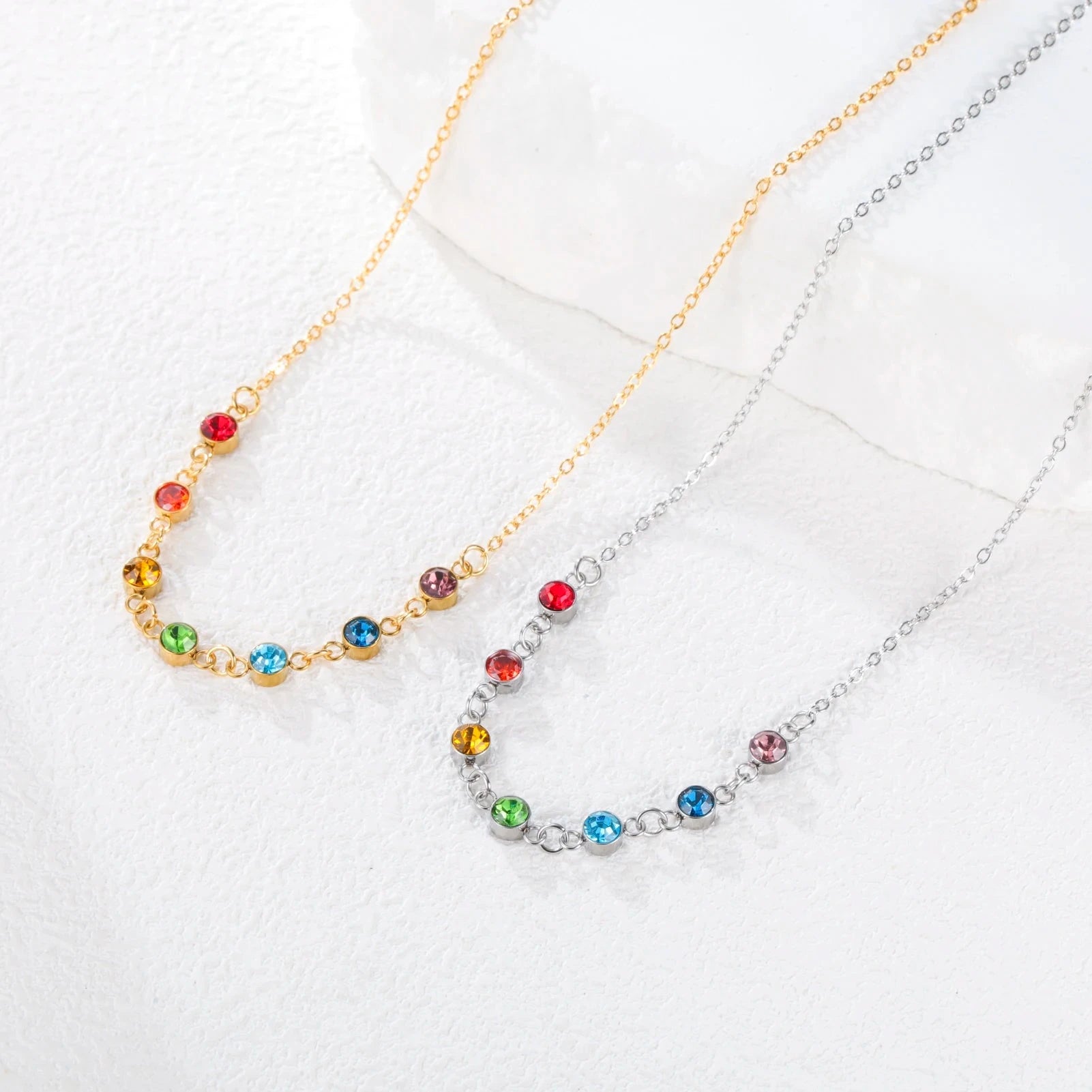Collier de Protection avec Pendentif en Pierres 7 Chakras pour Femme or