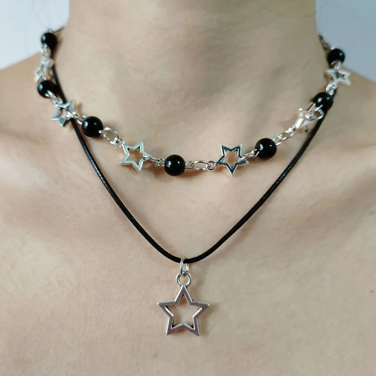 Collana a Doppio Giro con Ciondolo Stella