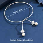 Colar elegante brilhante com pérolas 