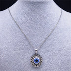 Halskette und Ohrringe mit türkischem blauem Nazar-Amulett-Anhänger