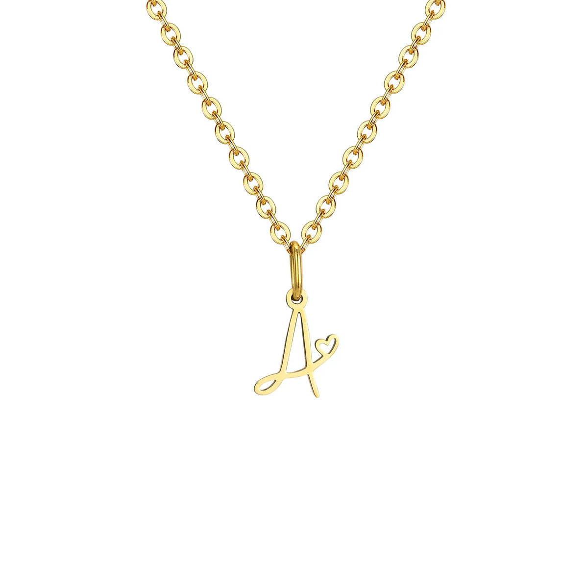 Collier femme avec pendentif initiale lettre et coeur a