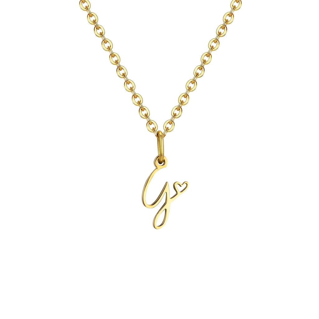 Collier femme avec pendentif initiale lettre et coeur g