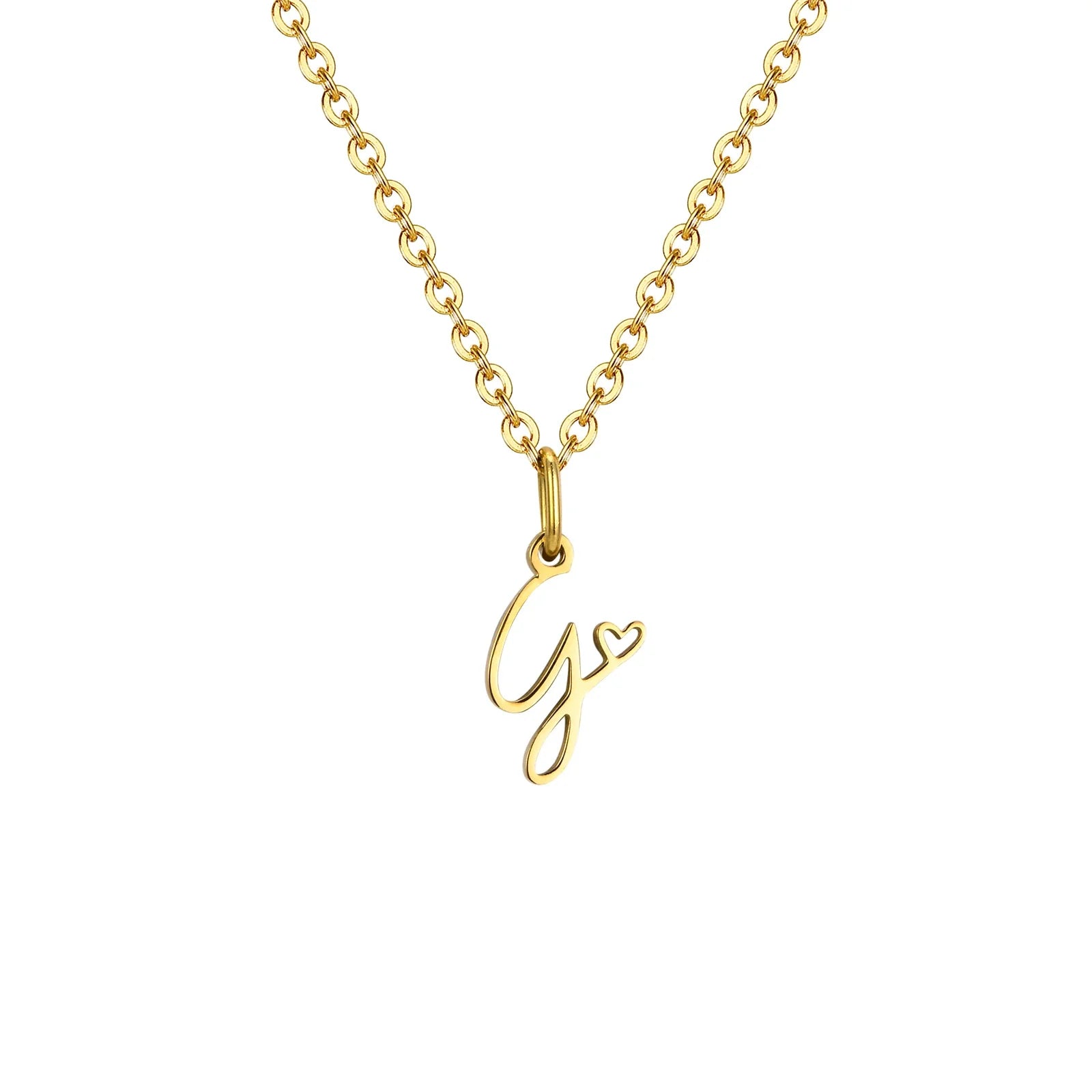 Collier femme avec pendentif initiale lettre et coeur g