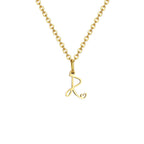 Collier femme avec pendentif initiale lettre et coeur r