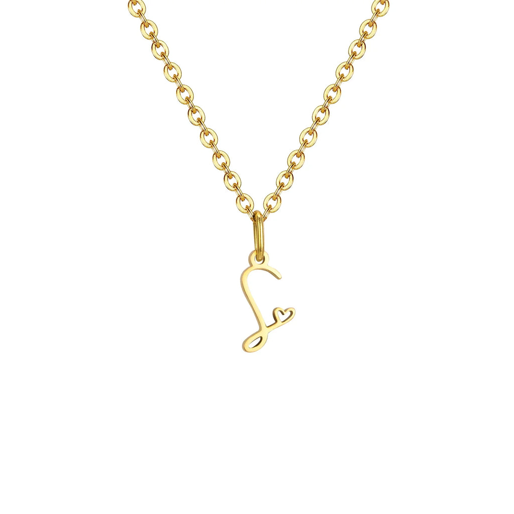 Collier femme avec pendentif initiale lettre et coeur s