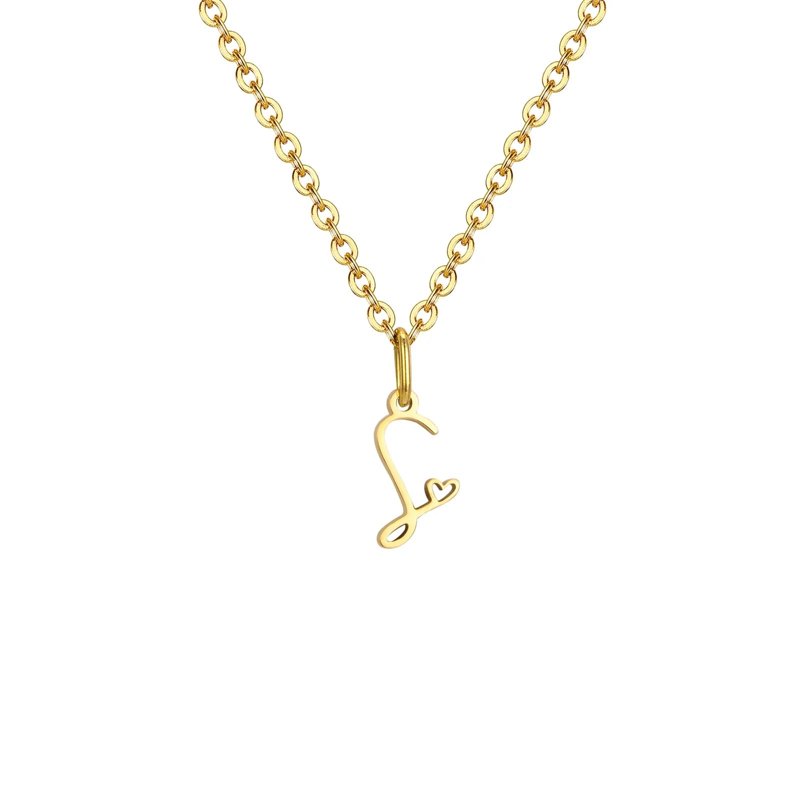 Collier femme avec pendentif initiale lettre et coeur s