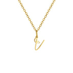 Collier femme avec pendentif initiale lettre et coeur v