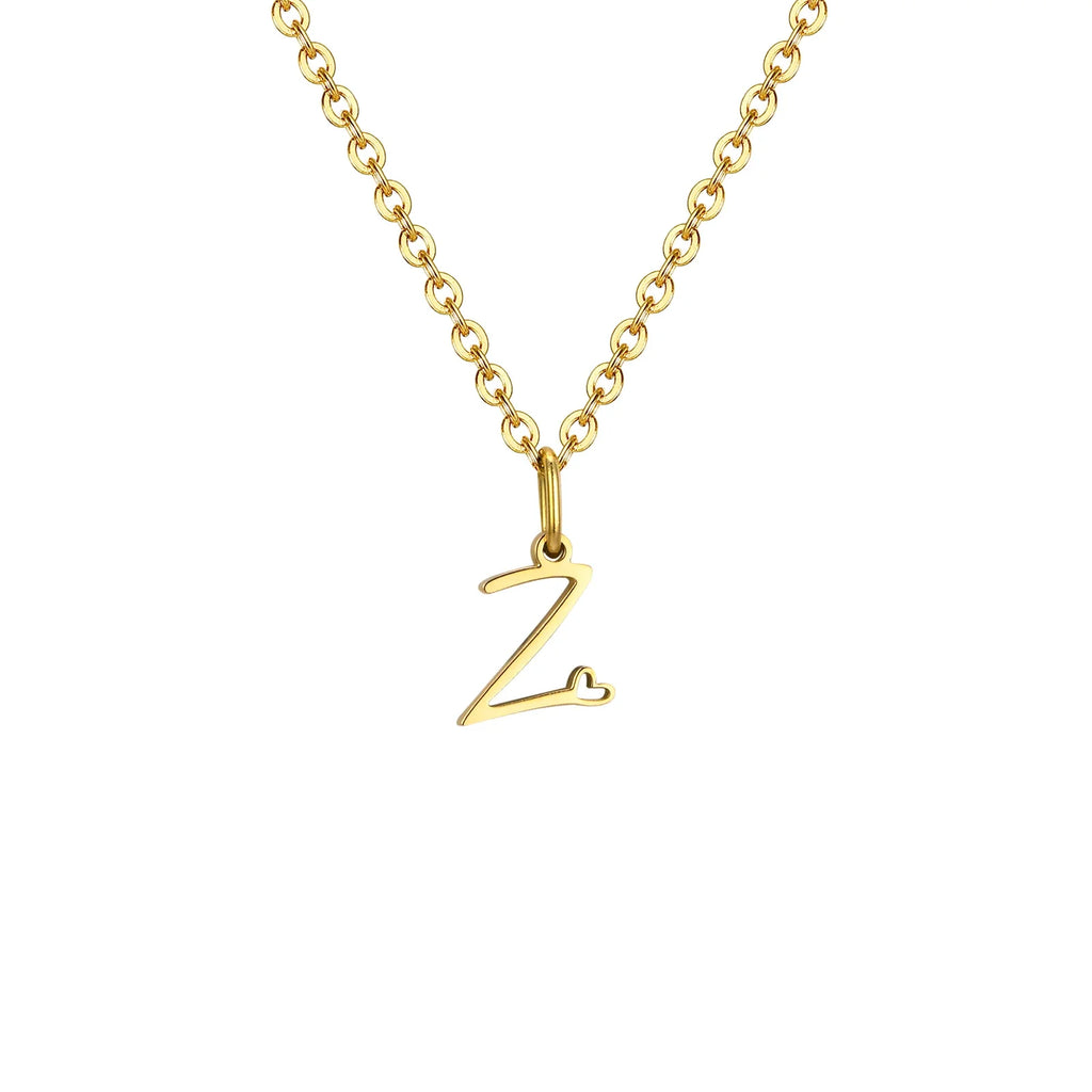 Collier femme avec pendentif initiale lettre et coeur z