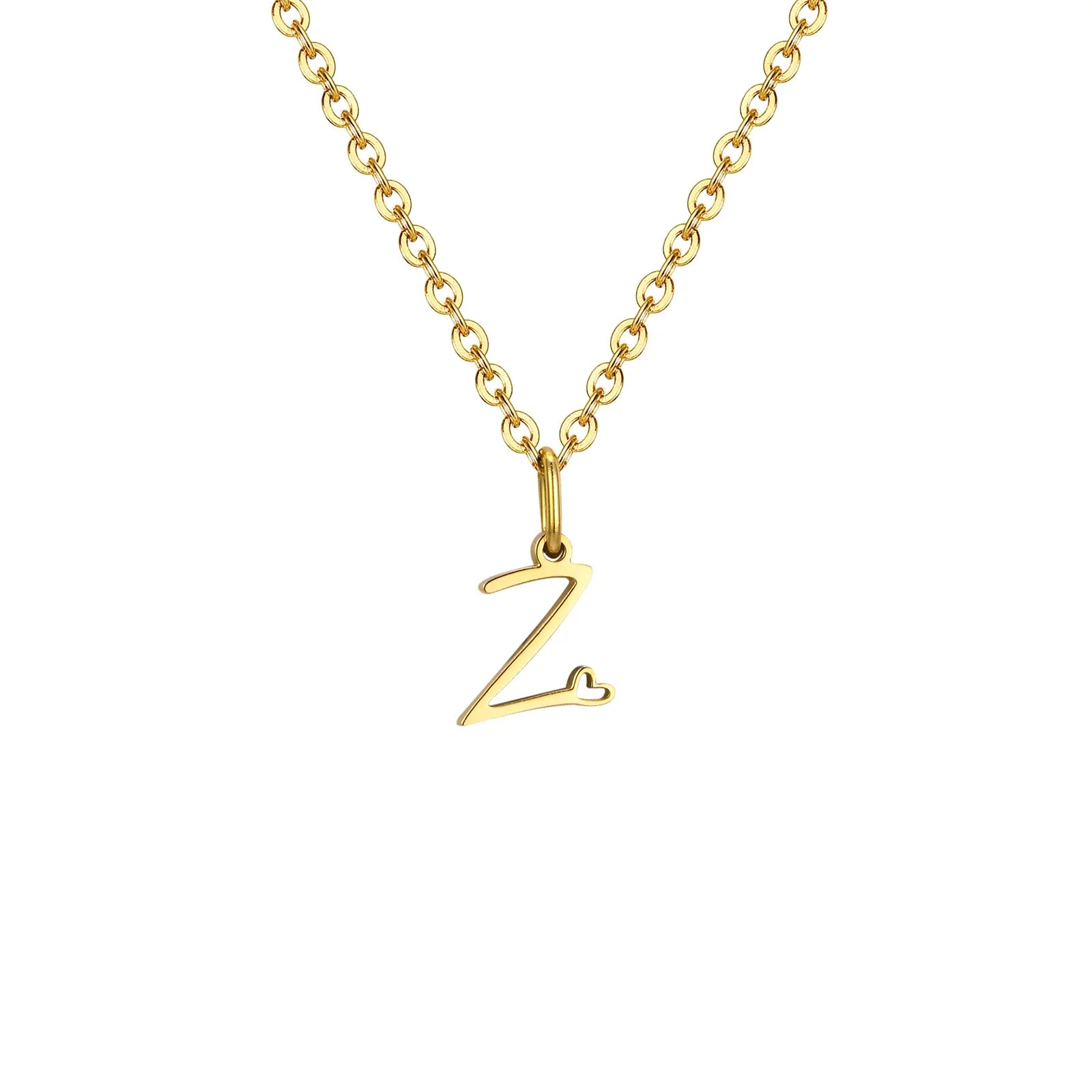 Collier femme avec pendentif initiale lettre et coeur z