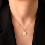Collier Femme Pendentif Compas Boussole Rose des Vents Cardinal or
