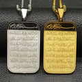 Langer Halskette mit arabischem islamischem Ayatul Kursi Anhänger aus Gold