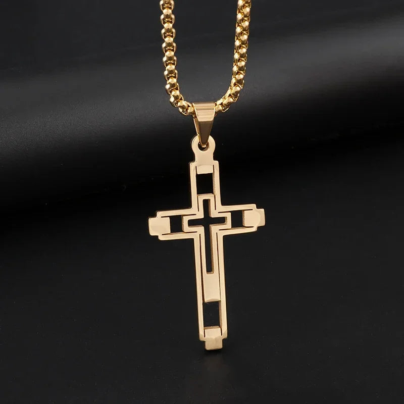 Collana & Medaglione Croce oro