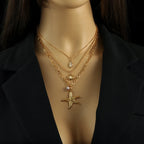 Collier Multirang Pendentif Coquillage Etoile de Mer Conque Coquille Saint-Jacques