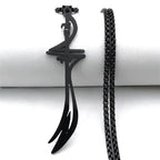 Black necklace with Ali Zulfikar Arab Islamic Muslim sword pendant