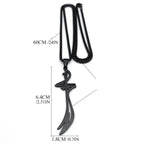 Black necklace with Ali Zulfikar Arab Islamic Muslim sword pendant