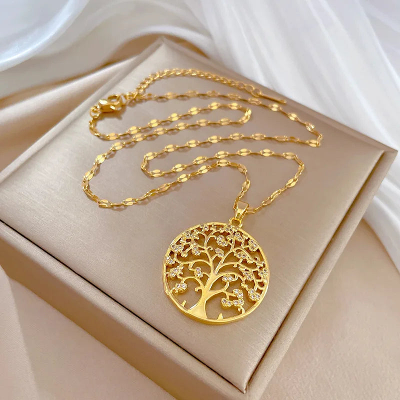 Collana Pendente Albero della Vita con Cristallo