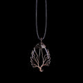 Collier Pendentif Boule Pierre Naturelle Arbre de Vie agathe noir