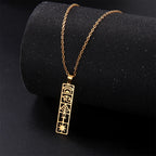 Egyptian Cartouche Pendant Necklace with Hieroglyphs