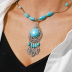 Collana con Pendente Etnico Turchese