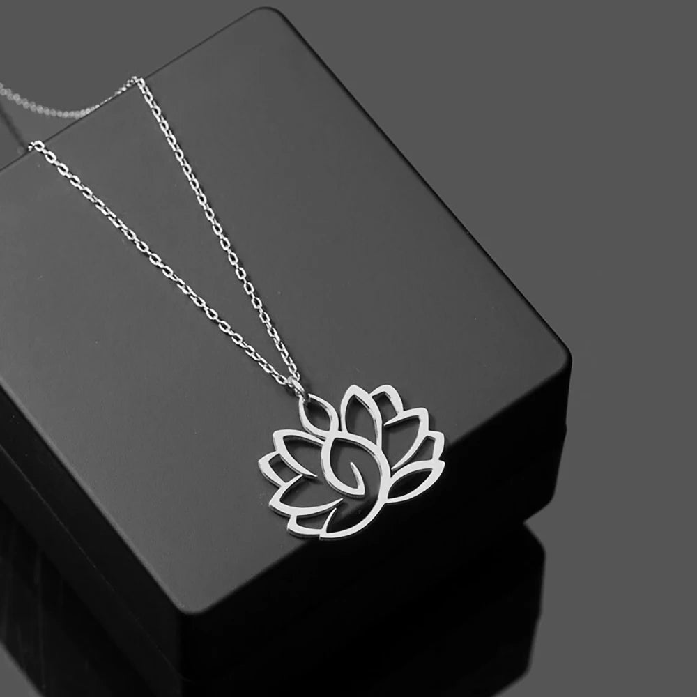 Halskette Anhänger Damen Lotusblume Silber