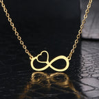 Collana Pendente Donna Simbolo Infinito e Cuore oro