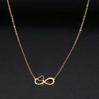 Collana Pendente Donna Simbolo Infinito e Cuore oro