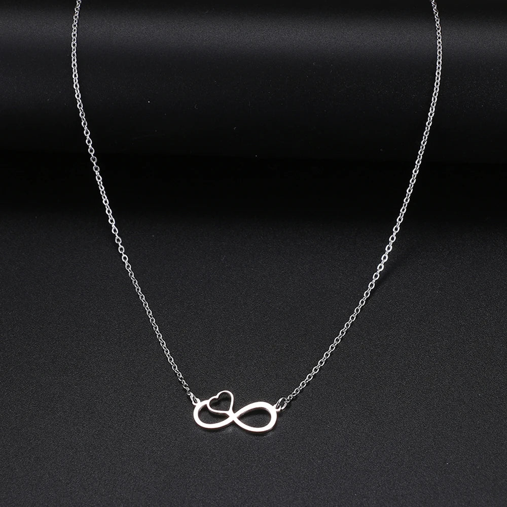 Collana Pendente Donna Simbolo Infinito e Cuore argento