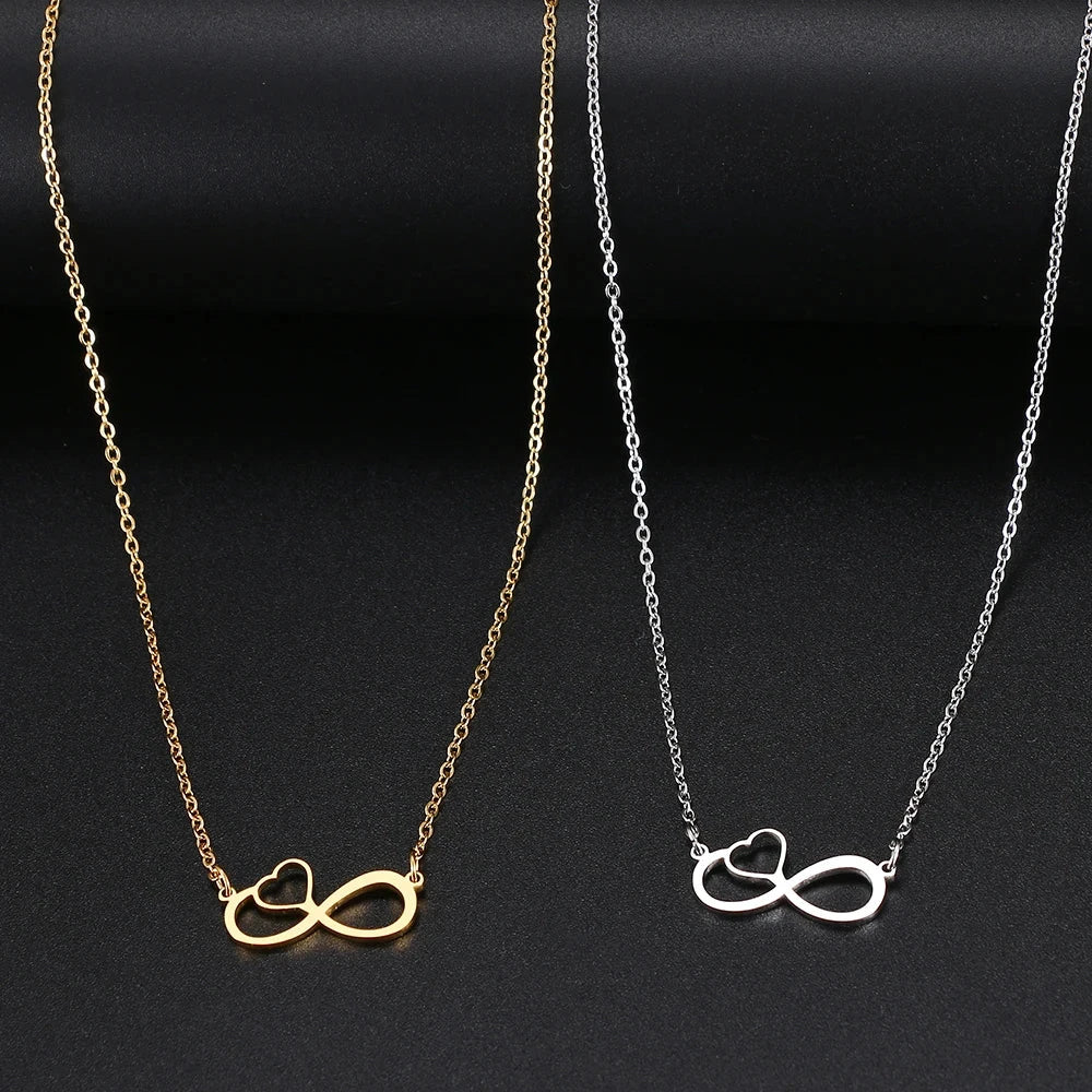 Collana Pendente Donna Simbolo Infinito e Cuore oro