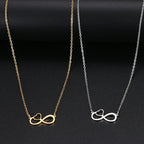 Collana Pendente Donna Simbolo Infinito e Cuore oro