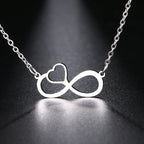 Collana Pendente Donna Simbolo Infinito e Cuore argento
