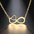 Collana Pendente Donna Simbolo Infinito e Cuore oro