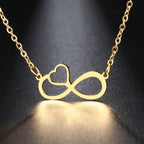 Collana Pendente Donna Simbolo Infinito e Cuore oro