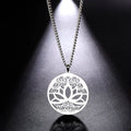 Zen Lotus Flower Pendant Necklace Silver