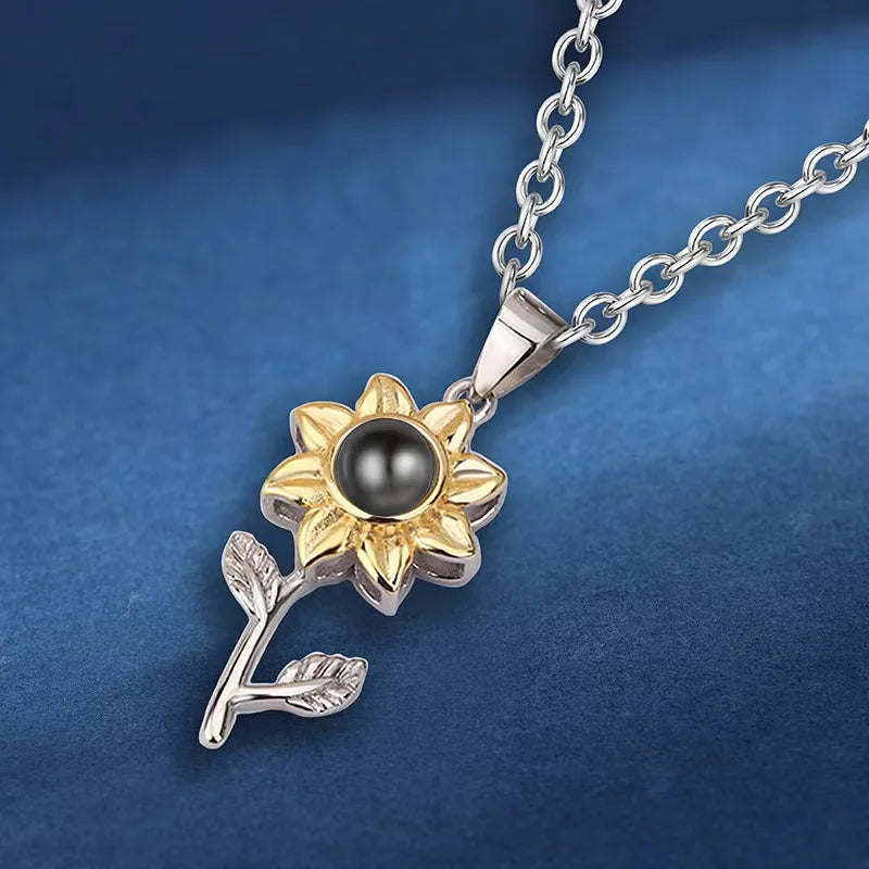 Halskette Anhänger Sonnenblumenblüte