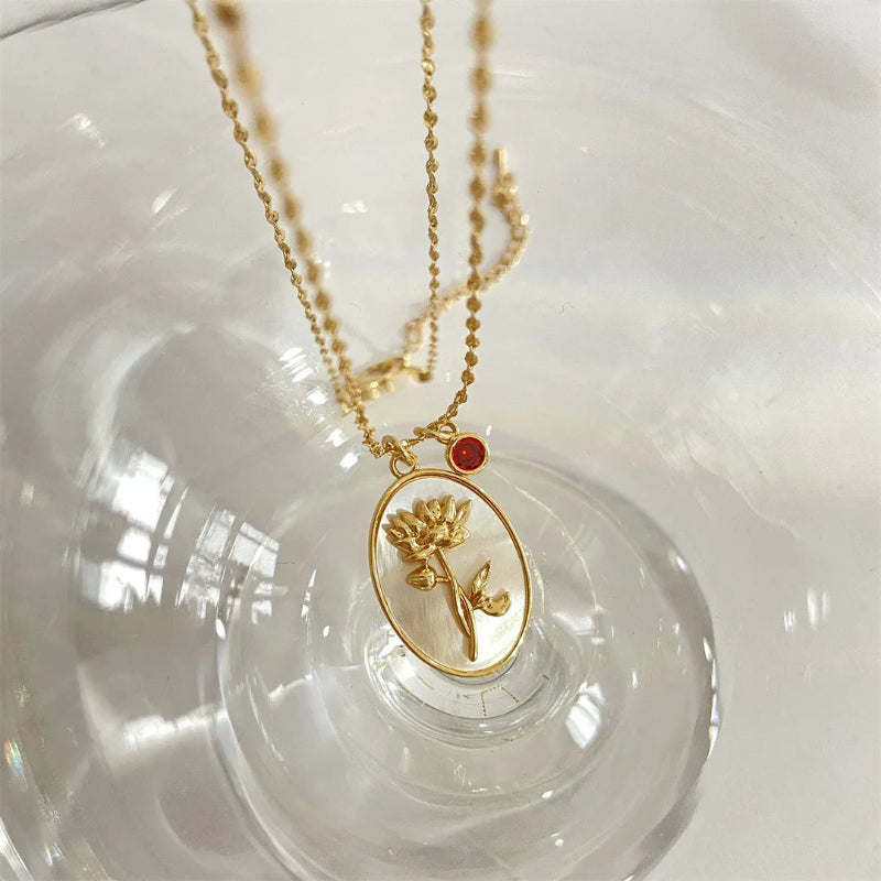 Collier Pendentif Fleur Signe du Zodiaque