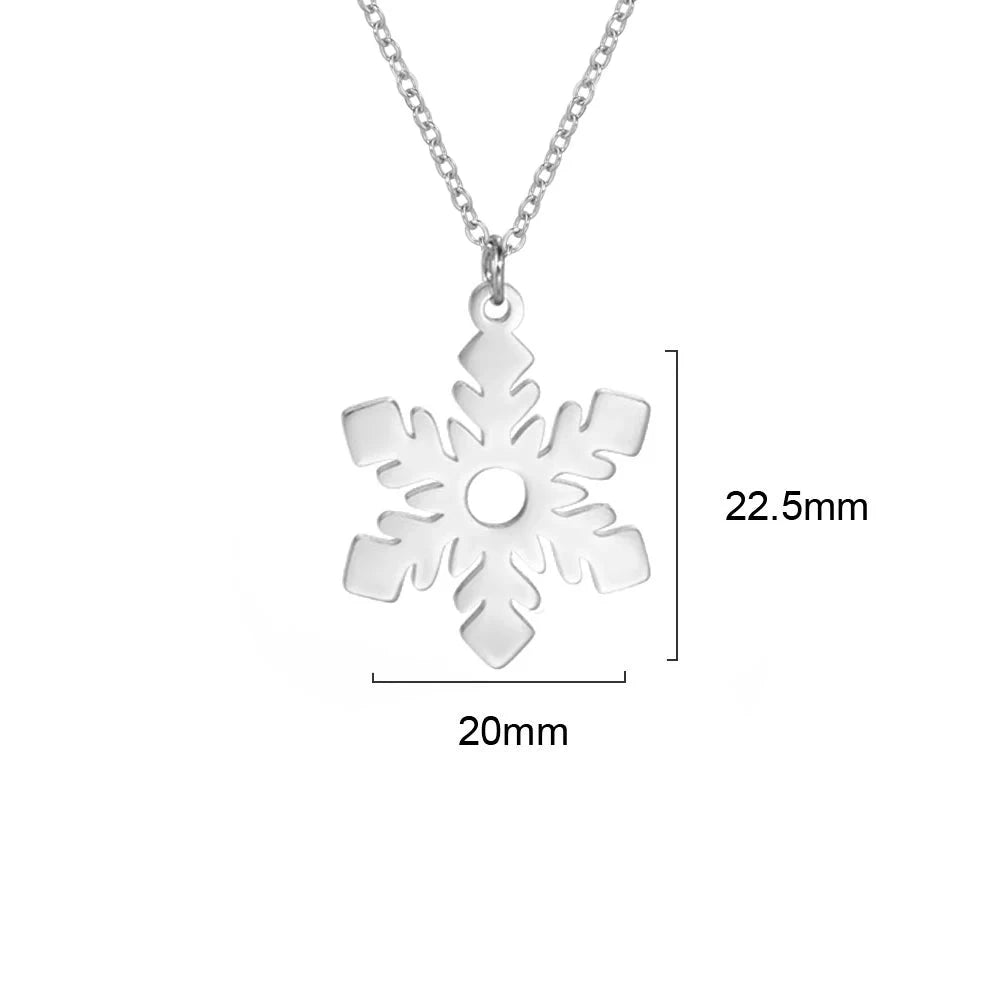 Silberne Schneeflocken-Anhänger-Halskette