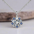 Collana Ciondolo Fiocco di Neve Donna Argento Blu